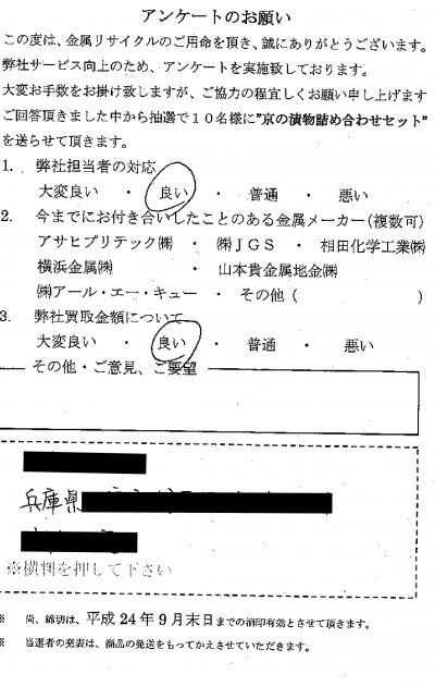 貴金属高価買取お客様の声