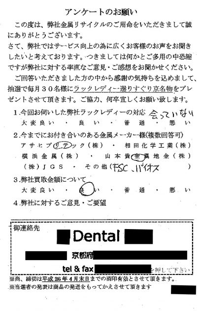 貴金属高価買取お客様の声