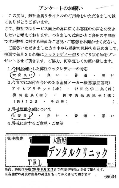 貴金属高価買取お客様の声