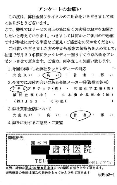 貴金属高価買取お客様の声