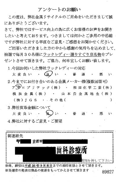 貴金属高価買取お客様の声