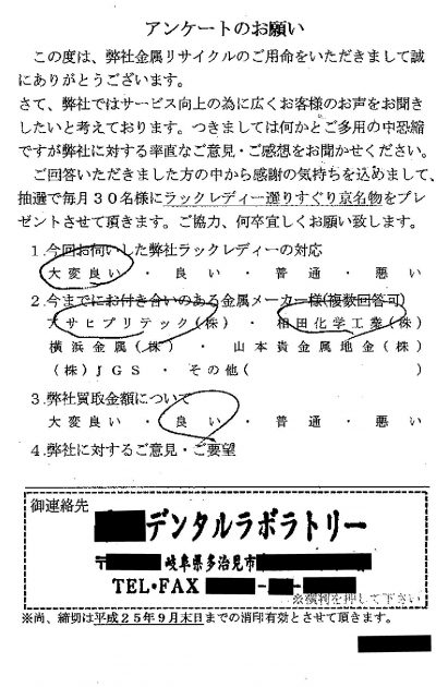 貴金属高価買取お客様の声