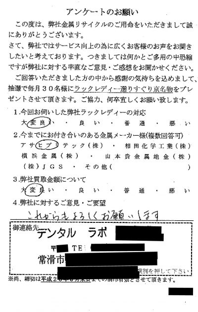 貴金属高価買取お客様の声