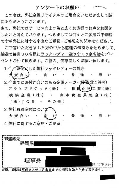 貴金属高価買取お客様の声