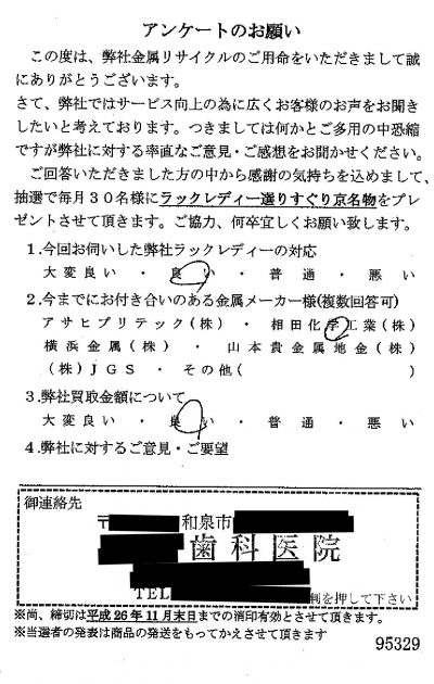 貴金属高価買取お客様の声