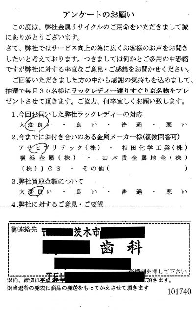 貴金属高価買取お客様の声