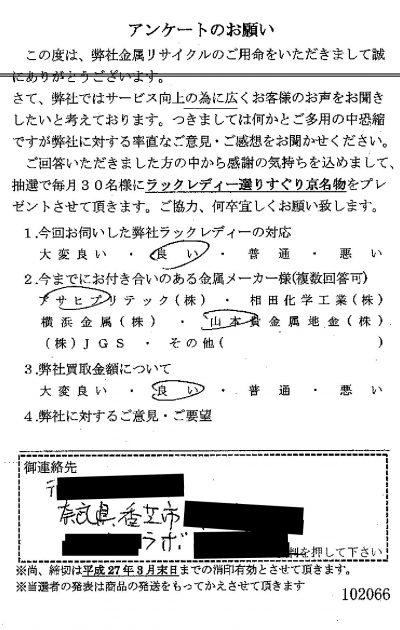 貴金属高価買取お客様の声