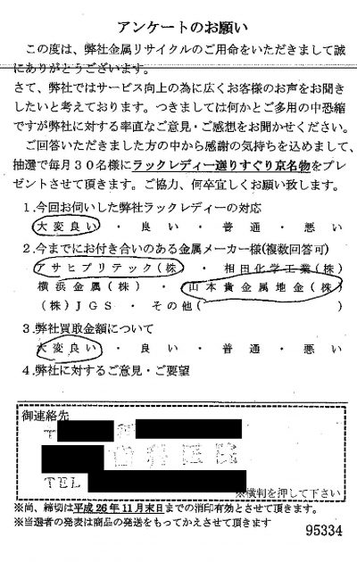 貴金属高価買取お客様の声