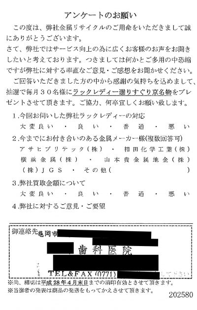 貴金属高価買取お客様の声