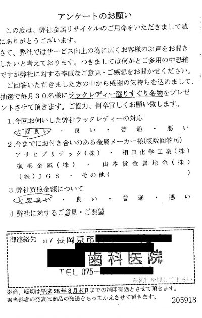 貴金属高価買取お客様の声