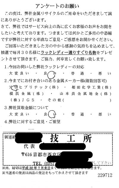 貴金属高価買取お客様の声