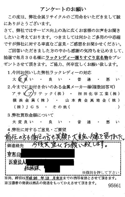 貴金属高価買取お客様の声