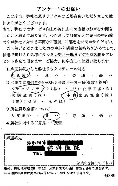 貴金属高価買取お客様の声